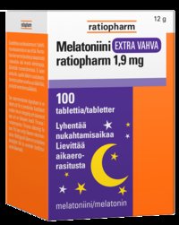 Melatoniini Extra vahva ratiopharm 1,9 mg 100 tabletter