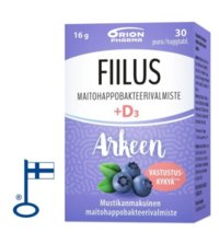 FIILUS ARKEEN + D3 MUSTIKKA 30 TUGGTABLETTER